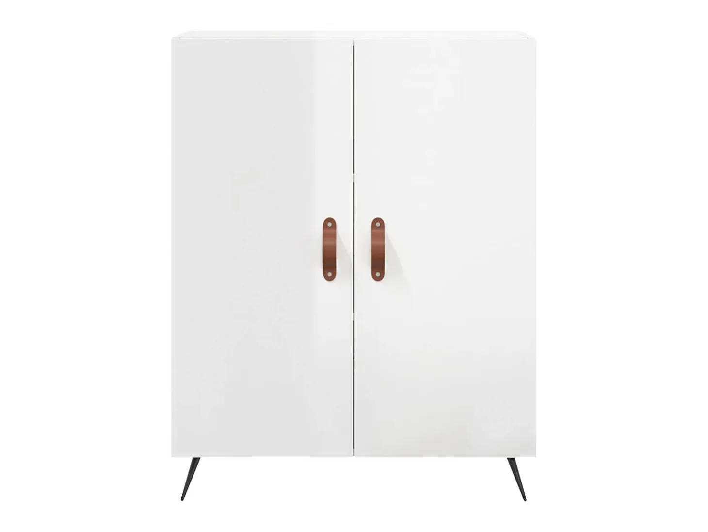 Aparador de madera contrachapada blanco brillante 69,5x34x90 cm ES35482