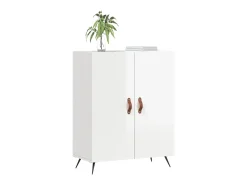 Aparador de madera contrachapada blanco brillante 69,5x34x90 cm ES35482
