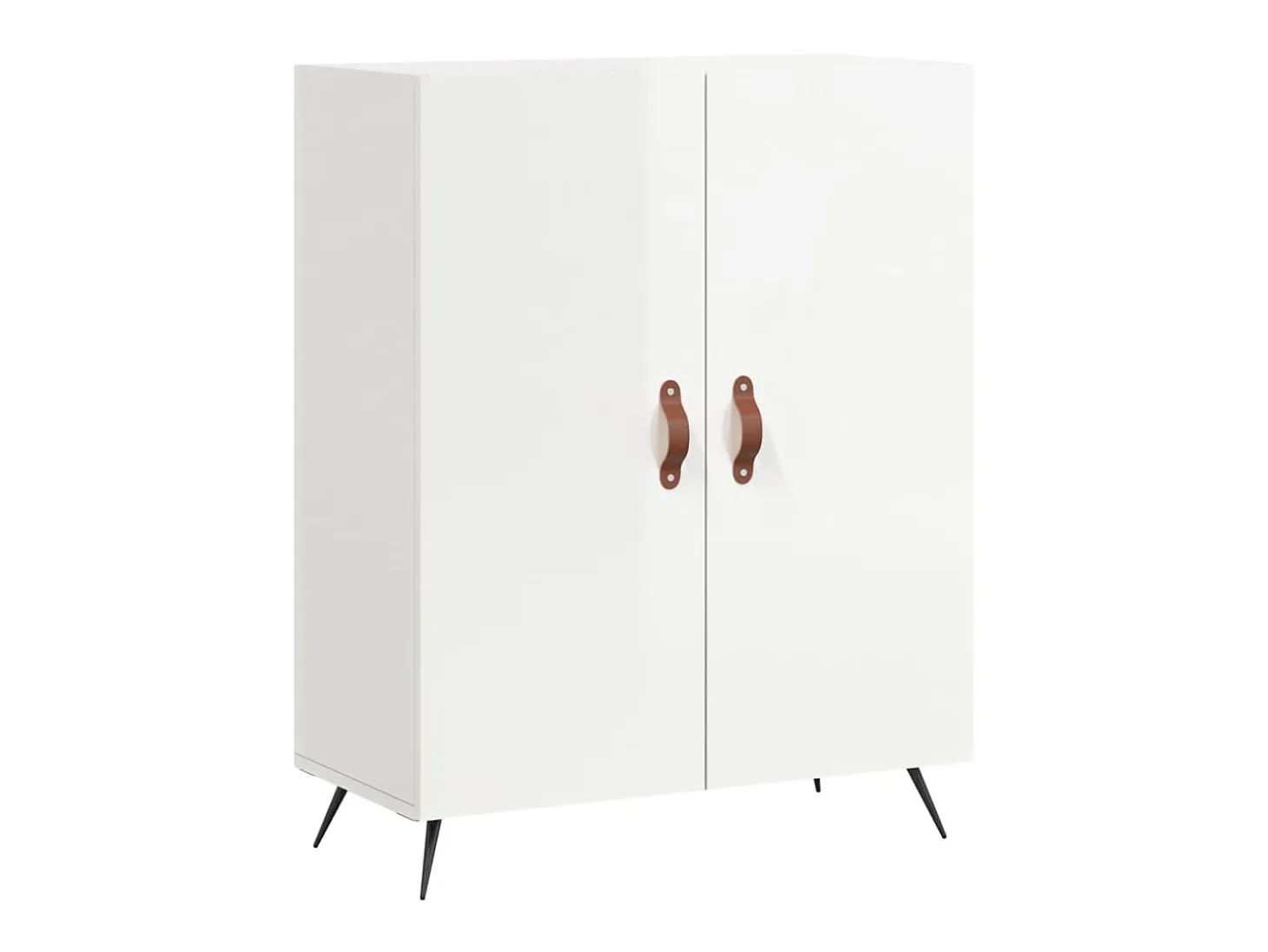 Aparador de madera contrachapada blanco brillante 69,5x34x90 cm ES35482