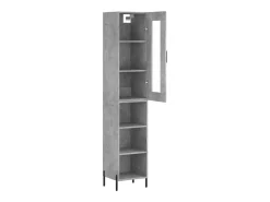 Aparador de madera contrachapada gris hormigón 34,5x34x180 cm ES67496
