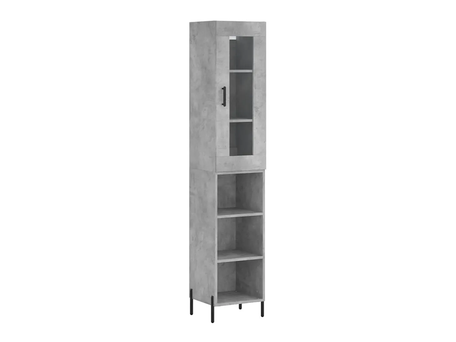 Aparador de madera contrachapada gris hormigón 34,5x34x180 cm ES67496