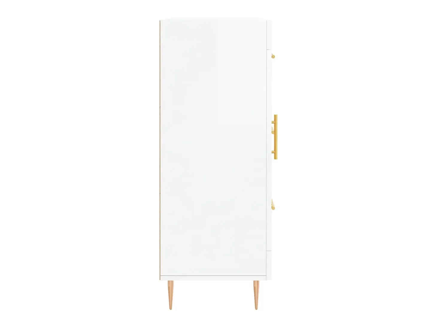 Aparador de madera contrachapada blanco brillante 69,5x34x90 cm