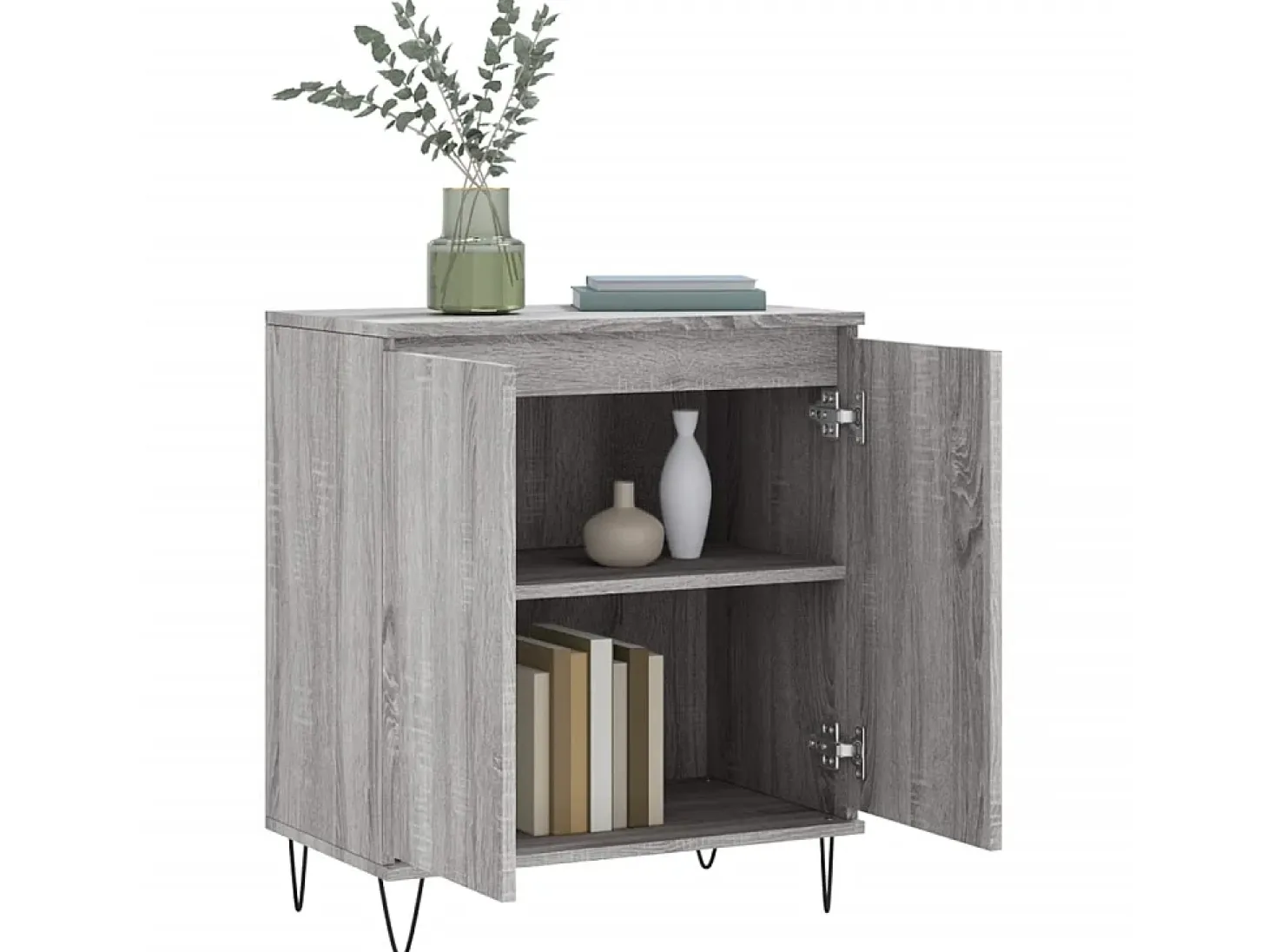 Aparador de madera contrachapada gris Sonoma 60x35x70 cm ES54820