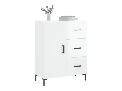 Aparador de madera contrachapada blanco brillante 69,5x34x90 cm ES12244