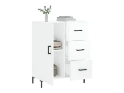 Aparador de madera contrachapada blanco brillante 69,5x34x90 cm ES12244