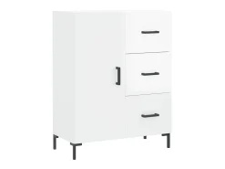 Aparador de madera contrachapada blanco brillante 69,5x34x90 cm ES12244