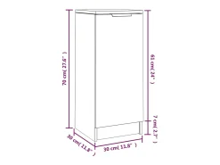 Aparador de madera contrachapada roble Sonoma 30x30x70 cm