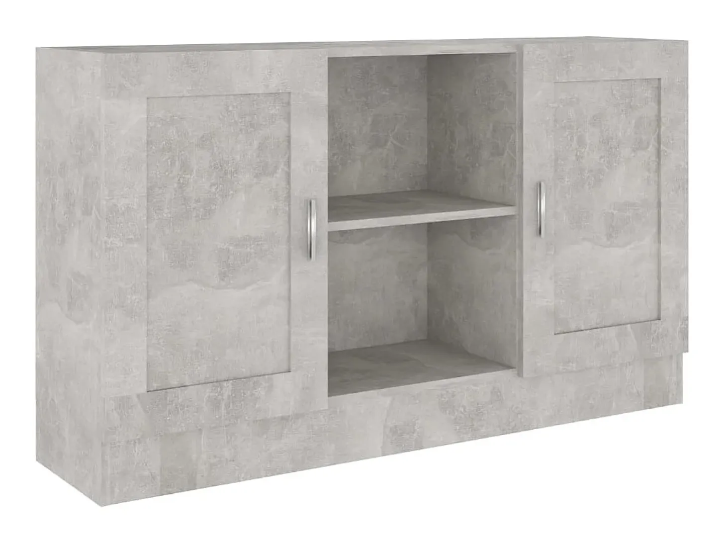 Aparador de madera contrachapada gris hormigón 120x30,5x70 cm ES44186