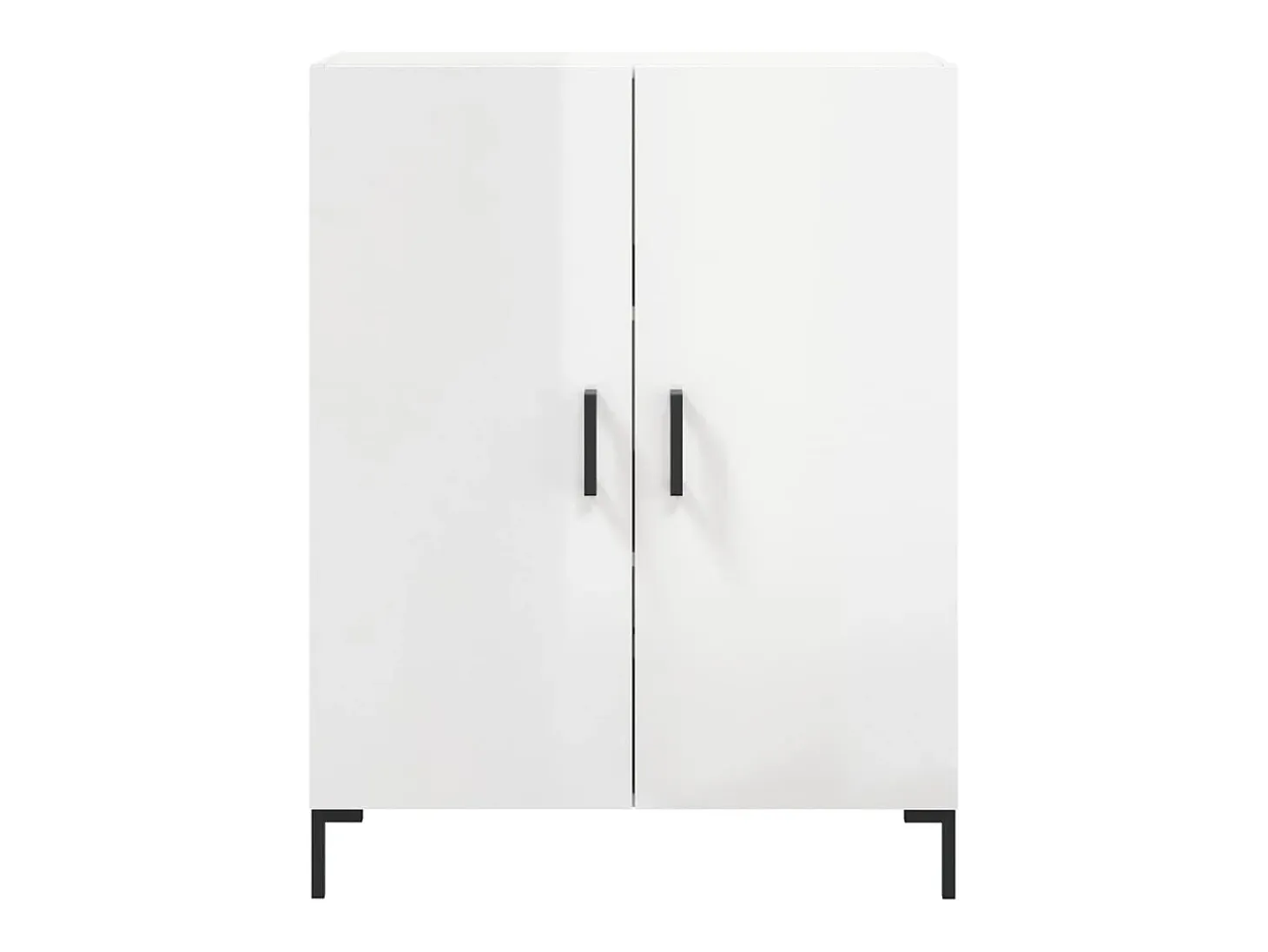Aparador de madera contrachapada blanco brillante 69,5x34x90 cm