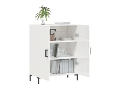 Aparador de madera contrachapada blanco brillante 69,5x34x90 cm