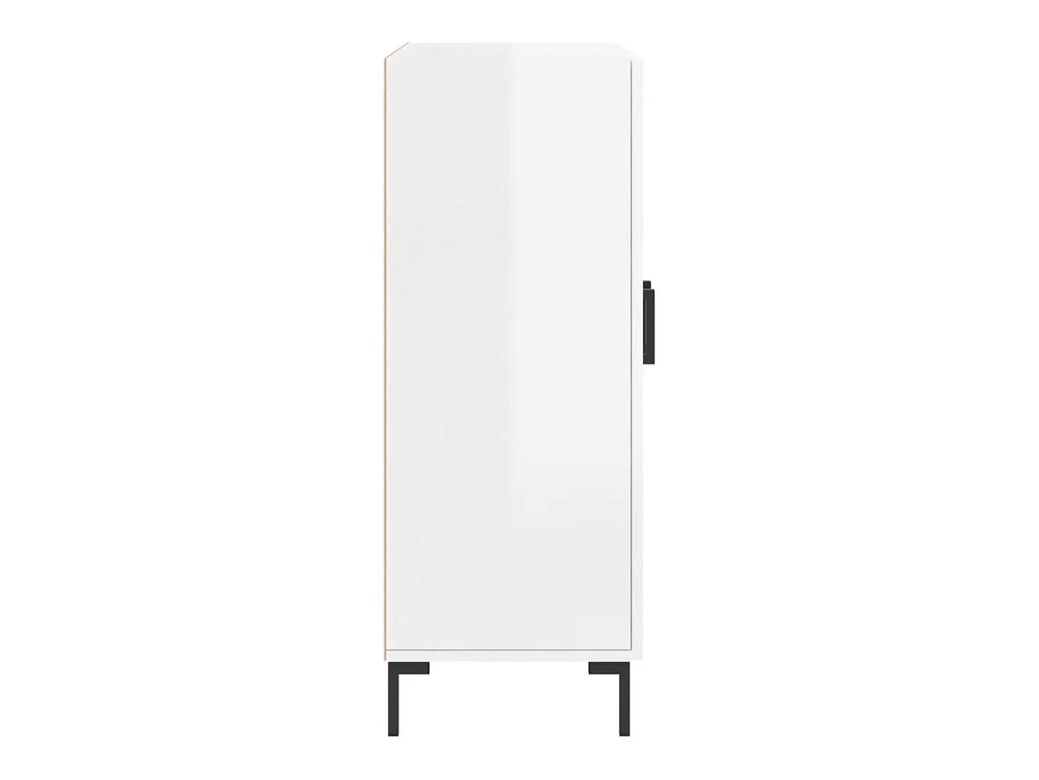 Aparador de madera contrachapada blanco brillante 69,5x34x90 cm