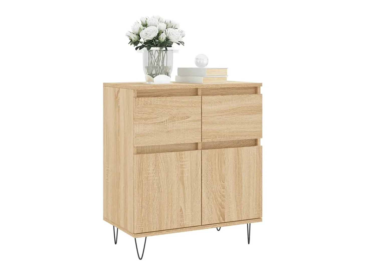 Aparador de madera contrachapada roble Sonoma 60x35x70 cm ES73340