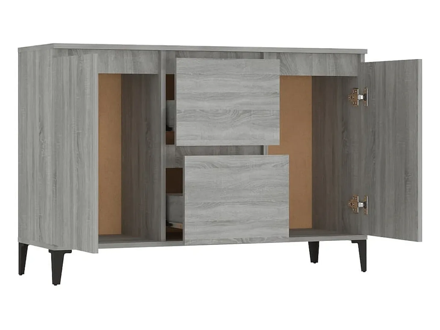 Aparador de madera contrachapada gris Sonoma 102x35x70 cm