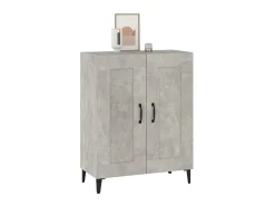 Aparador de madera contrachapada gris hormigón 69,5x34x90 cm ES56943