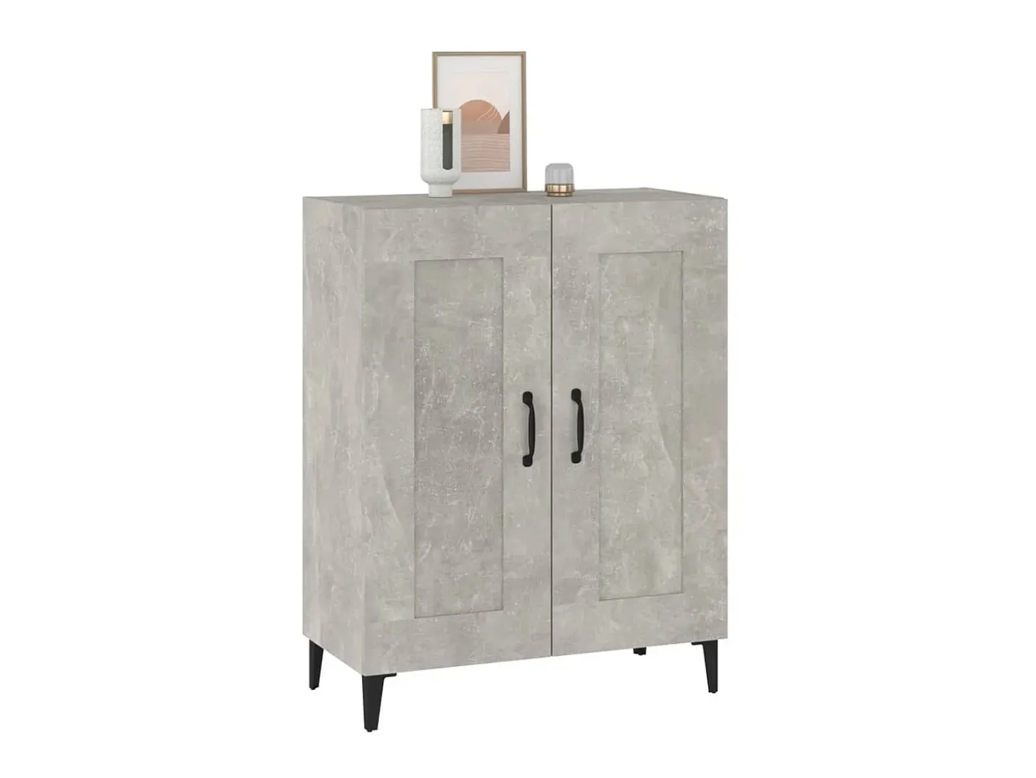 Aparador de madera contrachapada gris hormigón 69,5x34x90 cm ES56943