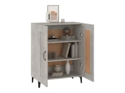 Aparador de madera contrachapada gris hormigón 69,5x34x90 cm ES56943