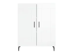 Aparador de madera contrachapada blanco brillante 69,5x34x90 cm ES87846