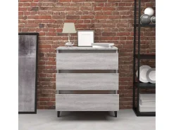 Aparador de madera contrachapada gris Sonoma 60x35x69 cm ES24555