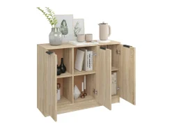 Aparador de madera contrachapada roble Sonoma 90,5x30x70 cm ES83414