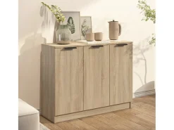 Aparador de madera contrachapada roble Sonoma 90,5x30x70 cm ES83414
