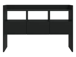 Aparador de madera contrachapada negro 105x30x70 cm