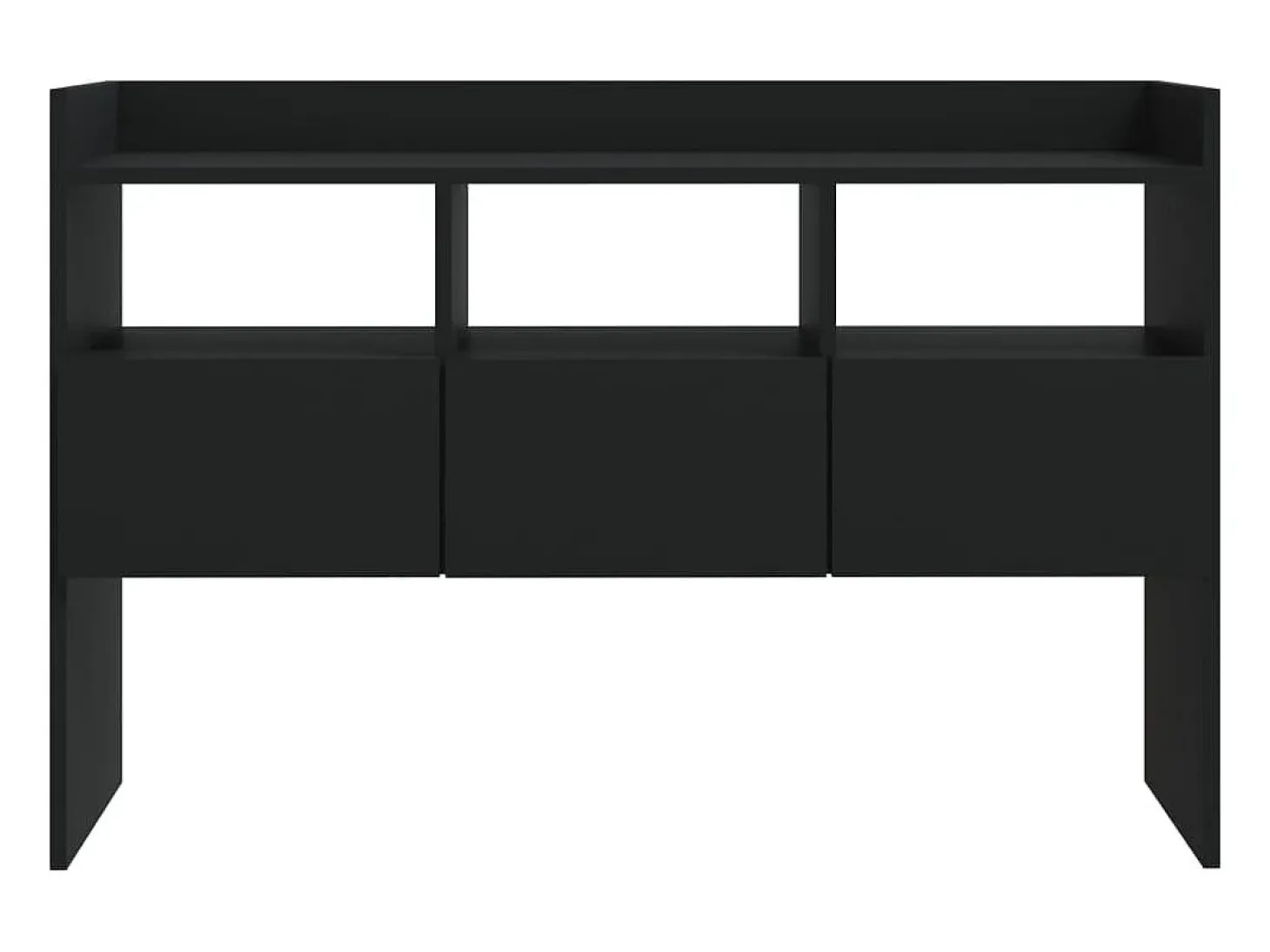Aparador de madera contrachapada negro 105x30x70 cm