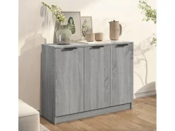 Aparador de madera contrachapada gris Sonoma 90,5x30x70 cm ES95152