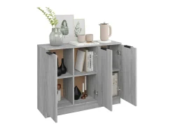 Aparador de madera contrachapada gris Sonoma 90,5x30x70 cm ES95152
