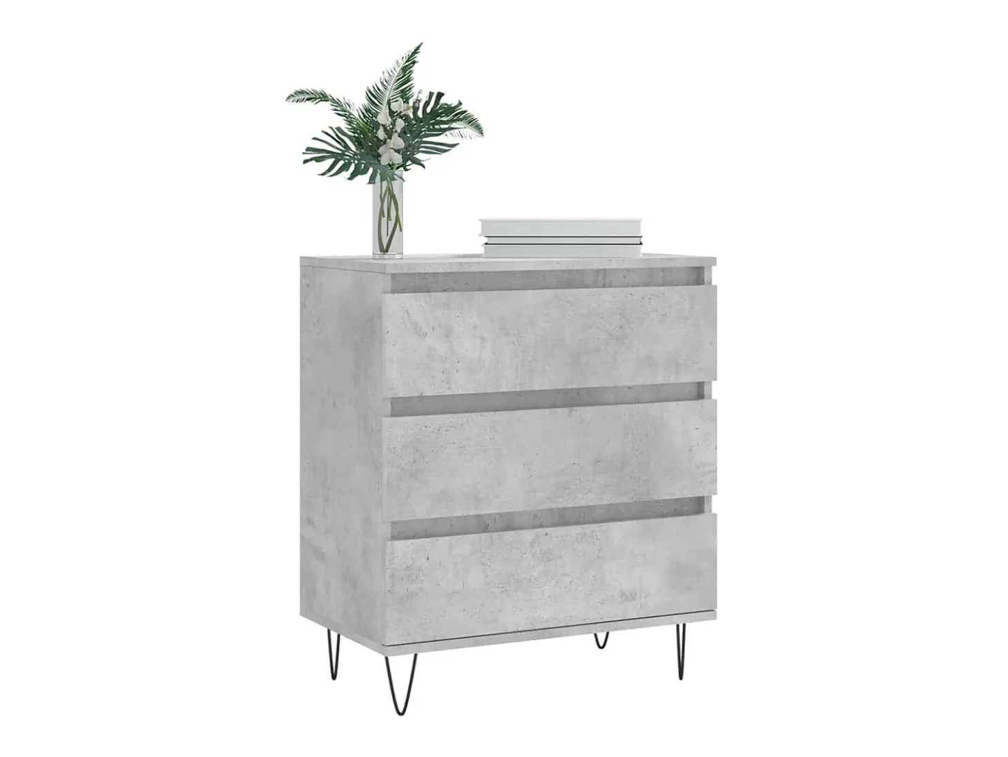 Aparador de madera contrachapada gris hormigón 60x35x70 cm ES87047