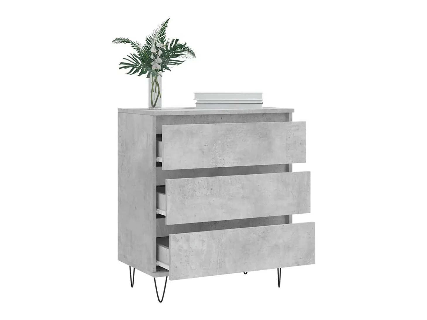 Aparador de madera contrachapada gris hormigón 60x35x70 cm ES87047