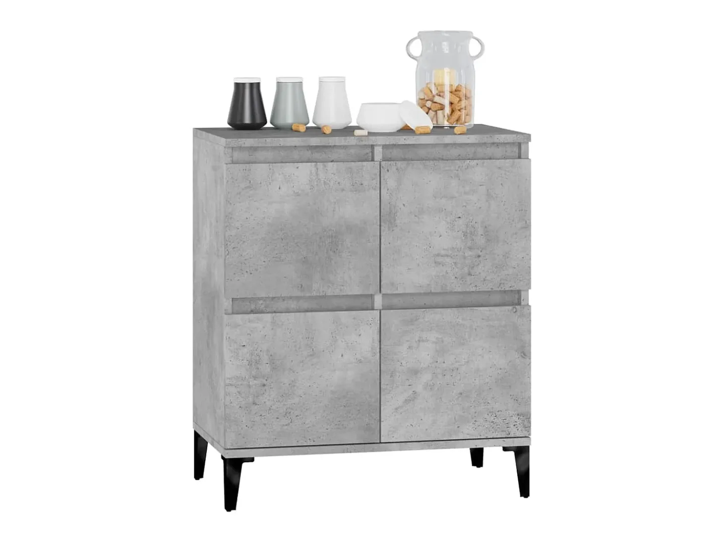 Aparador de madera contrachapada gris hormigón 60x35x70 cm ES33067