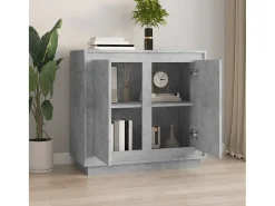 Aparador de madera contrachapada gris hormigón 80x34x75 cm ES91921