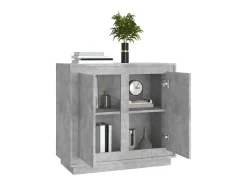 Aparador de madera contrachapada gris hormigón 80x34x75 cm ES91921