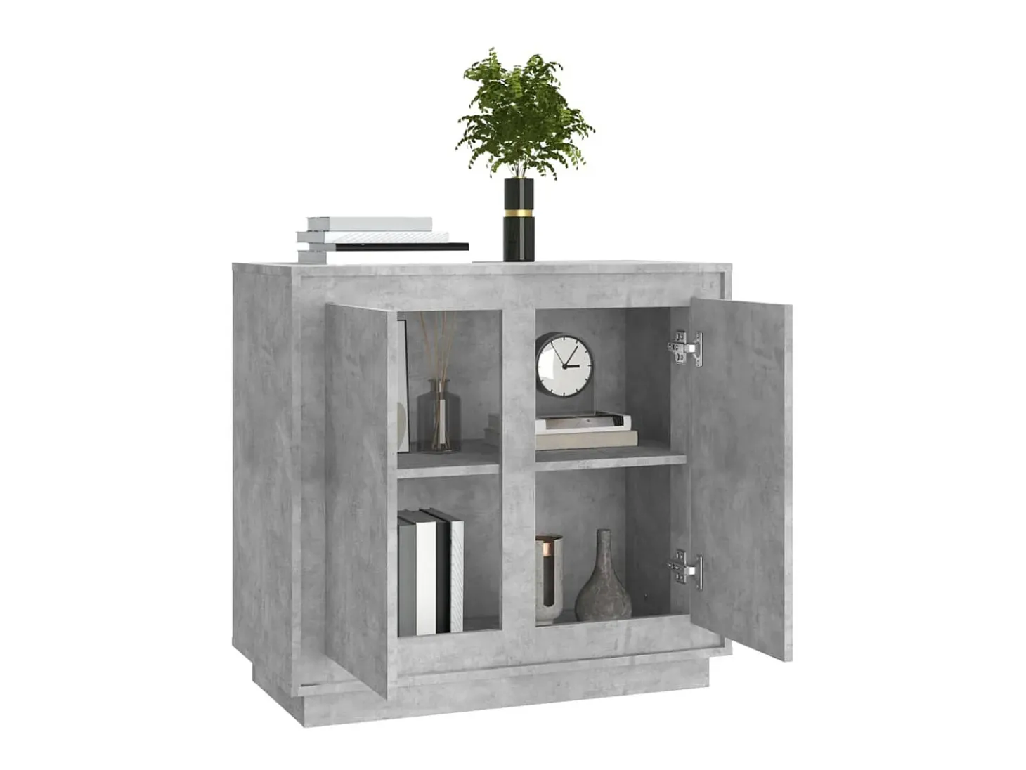 Aparador de madera contrachapada gris hormigón 80x34x75 cm ES91921