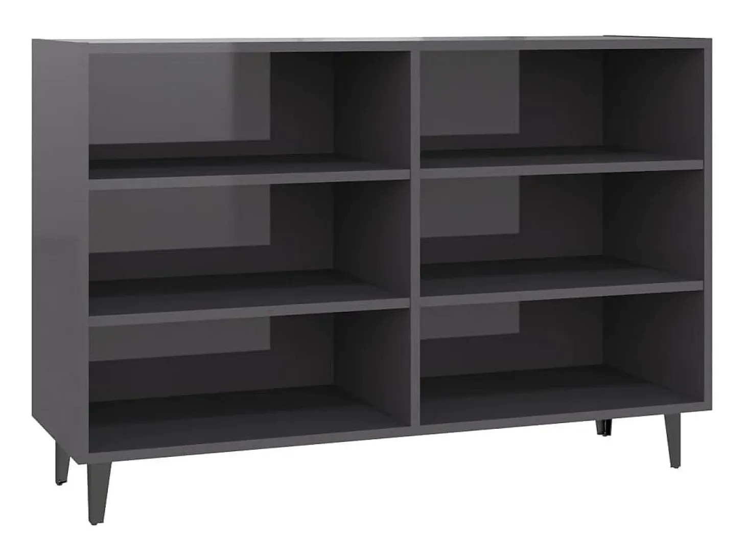 Aparador de madera contrachapada gris brillante 103,5x35x70 cm ES79323