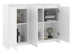 Aparador de madera contrachapada blanco 102x33x75 cm