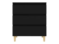 Aparador de madera contrachapada negro 60x35x70 cm