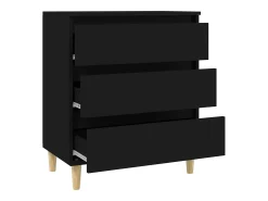Aparador de madera contrachapada negro 60x35x70 cm