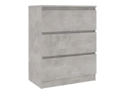 Aparador de madera contrachapada gris hormigón 60x35x76 cm