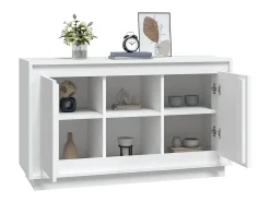Aparador de madera contrachapada blanco 102x35x60 cm ES73324