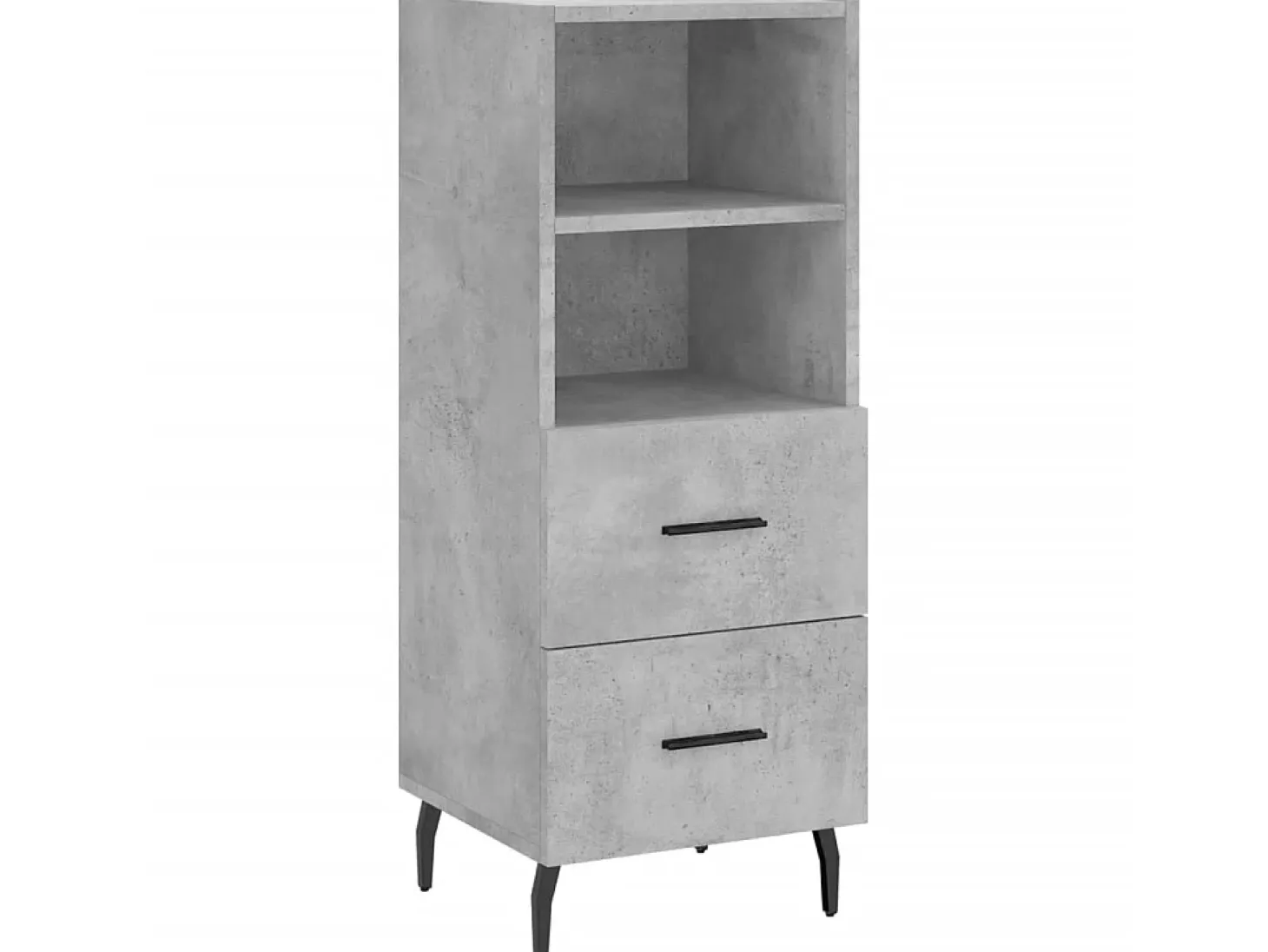 Aparador de madera contrachapada gris hormigón 34,5x34x180 cm ES26303
