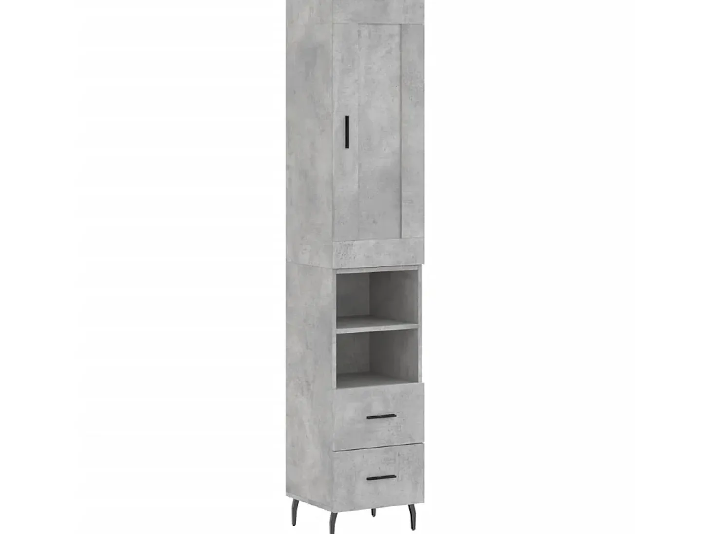 Aparador de madera contrachapada gris hormigón 34,5x34x180 cm ES26303