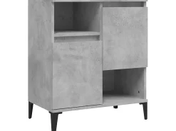 Aparador de madera contrachapada gris hormigón 60x35x70 cm ES86327