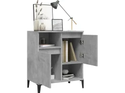 Aparador de madera contrachapada gris hormigón 60x35x70 cm ES86327