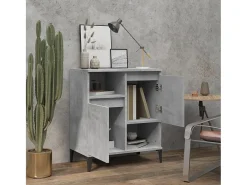 Aparador de madera contrachapada gris hormigón 60x35x70 cm ES86327