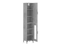 Aparador de madera contrachapada gris hormigón 34,5x34x180 cm ES22951