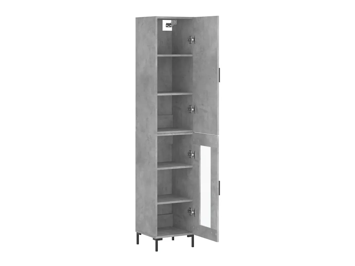 Aparador de madera contrachapada gris hormigón 34,5x34x180 cm ES22951