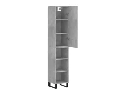 Aparador de madera contrachapada gris hormigón 34,5x34x180 cm ES54398