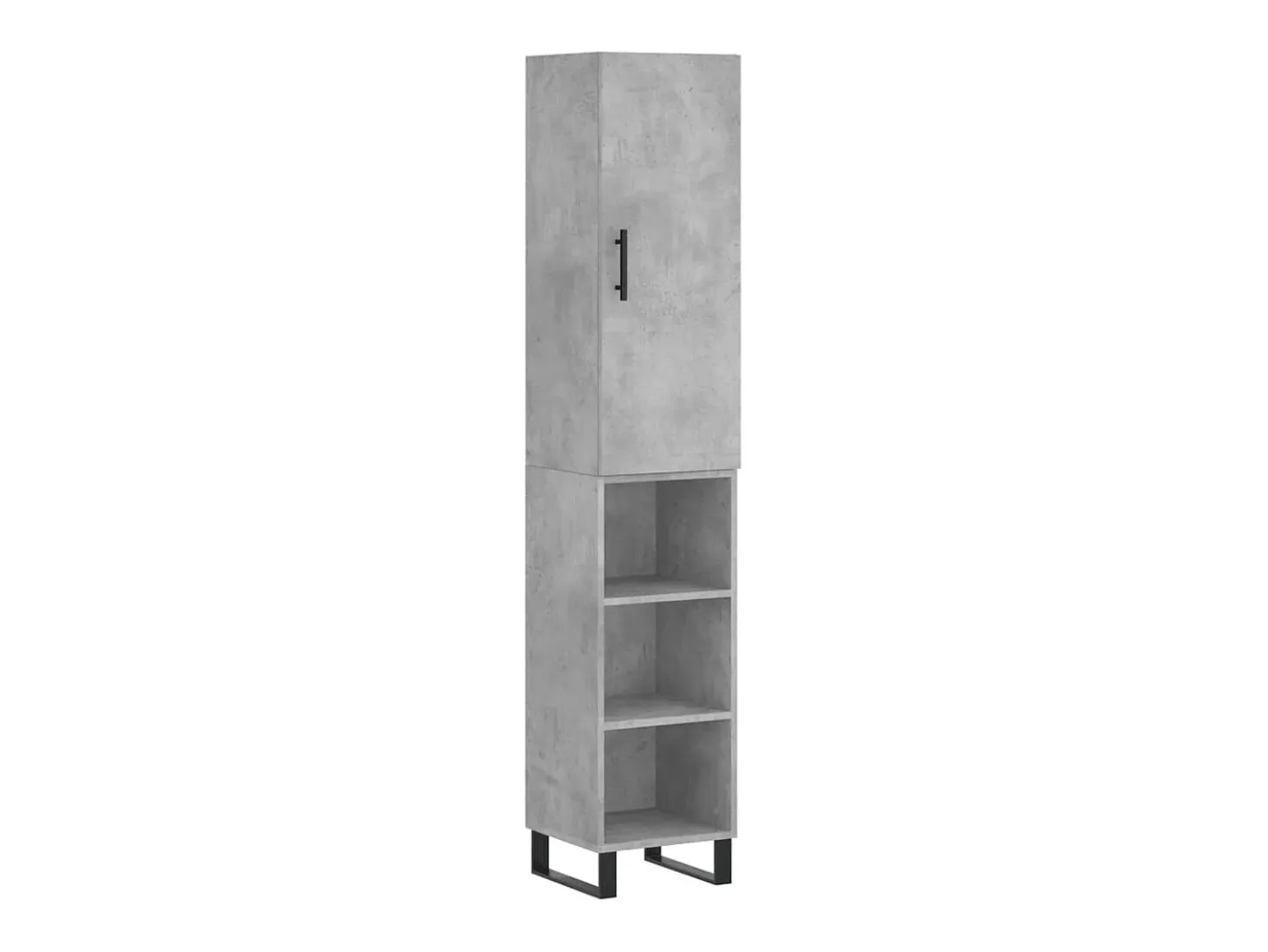 Aparador de madera contrachapada gris hormigón 34,5x34x180 cm ES54398