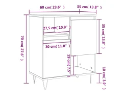 Aparador de madera contrachapada roble Sonoma 60x35x70 cm